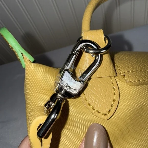Longchamp Le Pliage XS Mini Tote Crossbody Shoulder Bag Handbag Yellow EUC - Picture 7 of 16